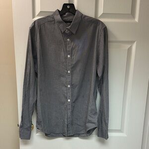 Theory Men's Black and White Checkered Shirt